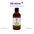 Bottle of 98 Alive Respiratory Health supplement on a solid background